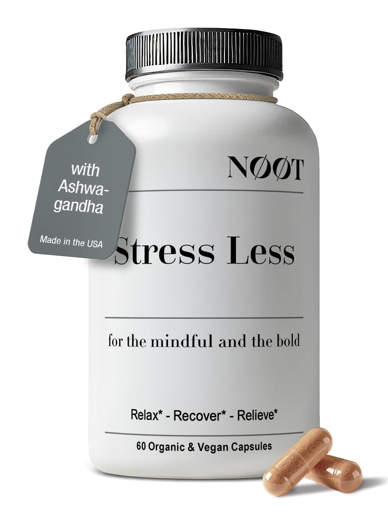 NOOT Stress Less: botella frontal lista para uso diario y apoyo emocional.