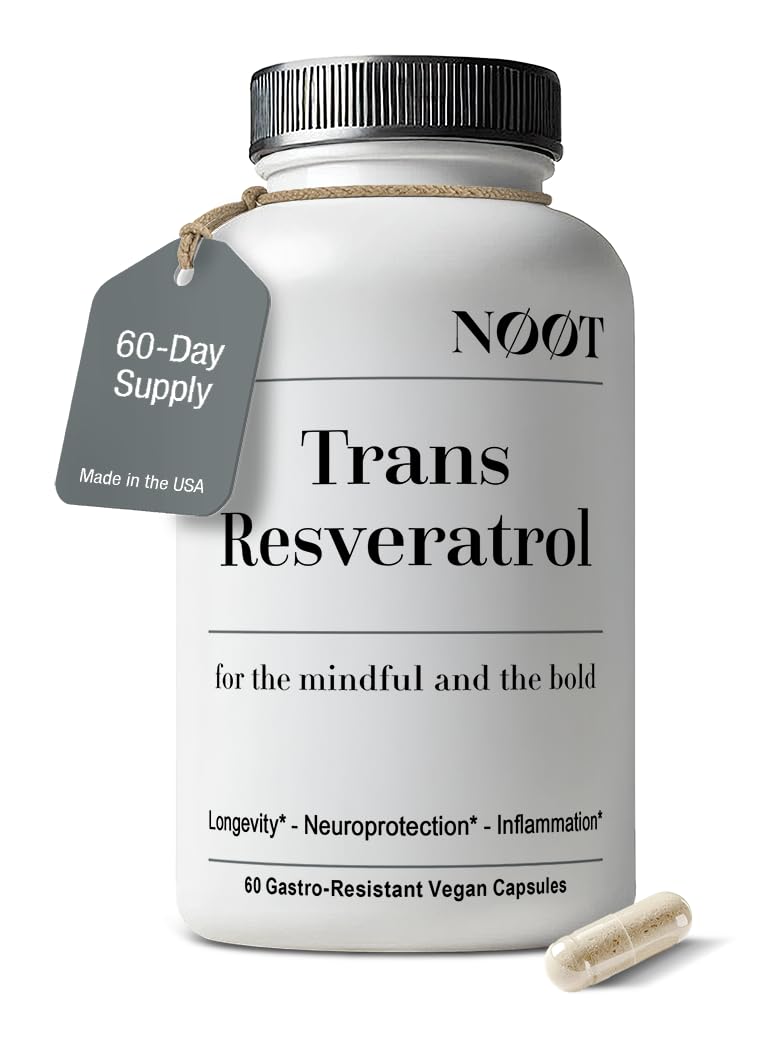 NOOT Trans Resveratrol botella frontal para vitalidad diaria