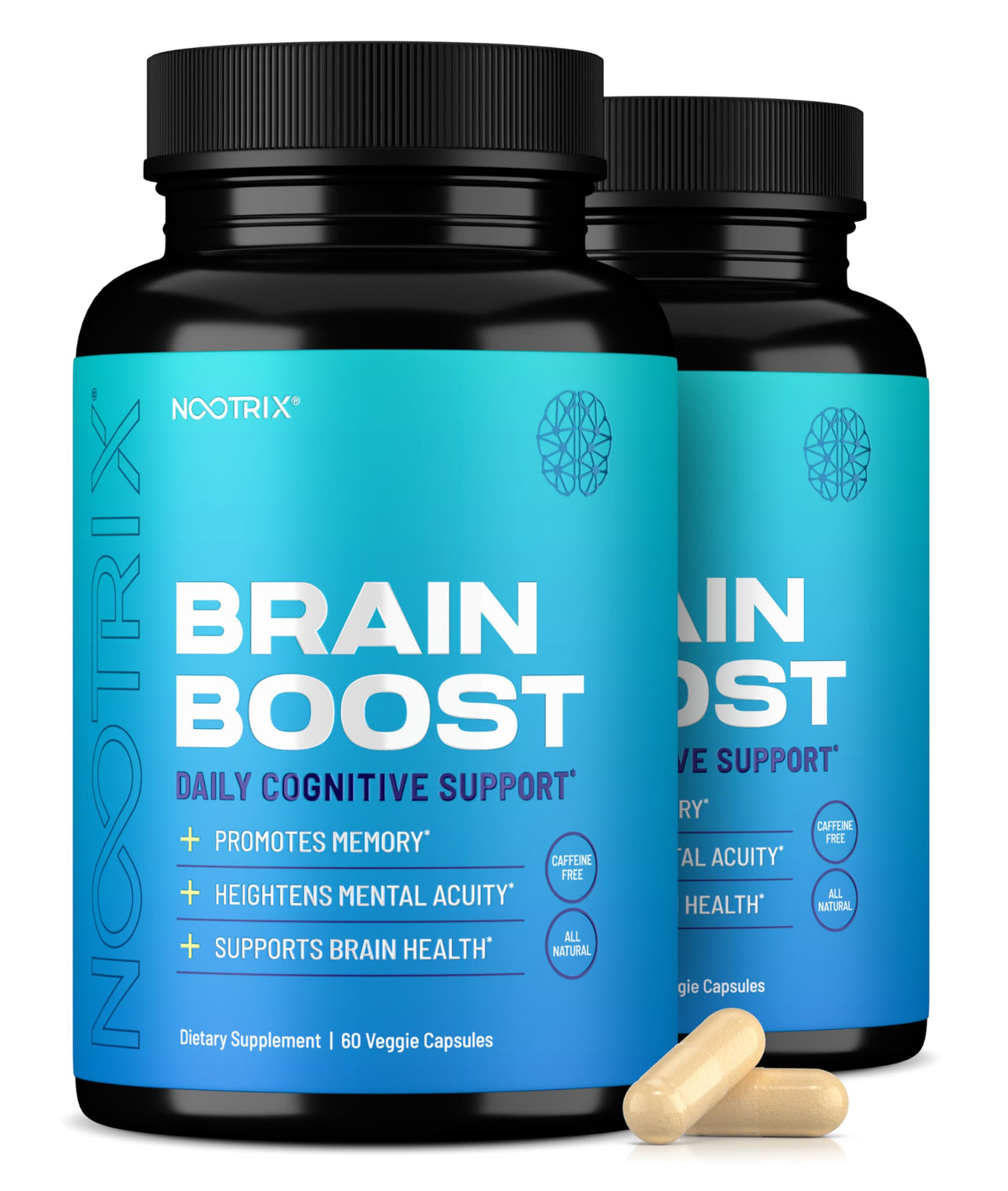 Nootrix Brain Boost: botella y cápsulas para memoria y enfoque