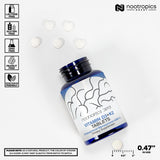 Nootropics Depot D3 K2 etiqueta frontal, destaca biodisponibilidad