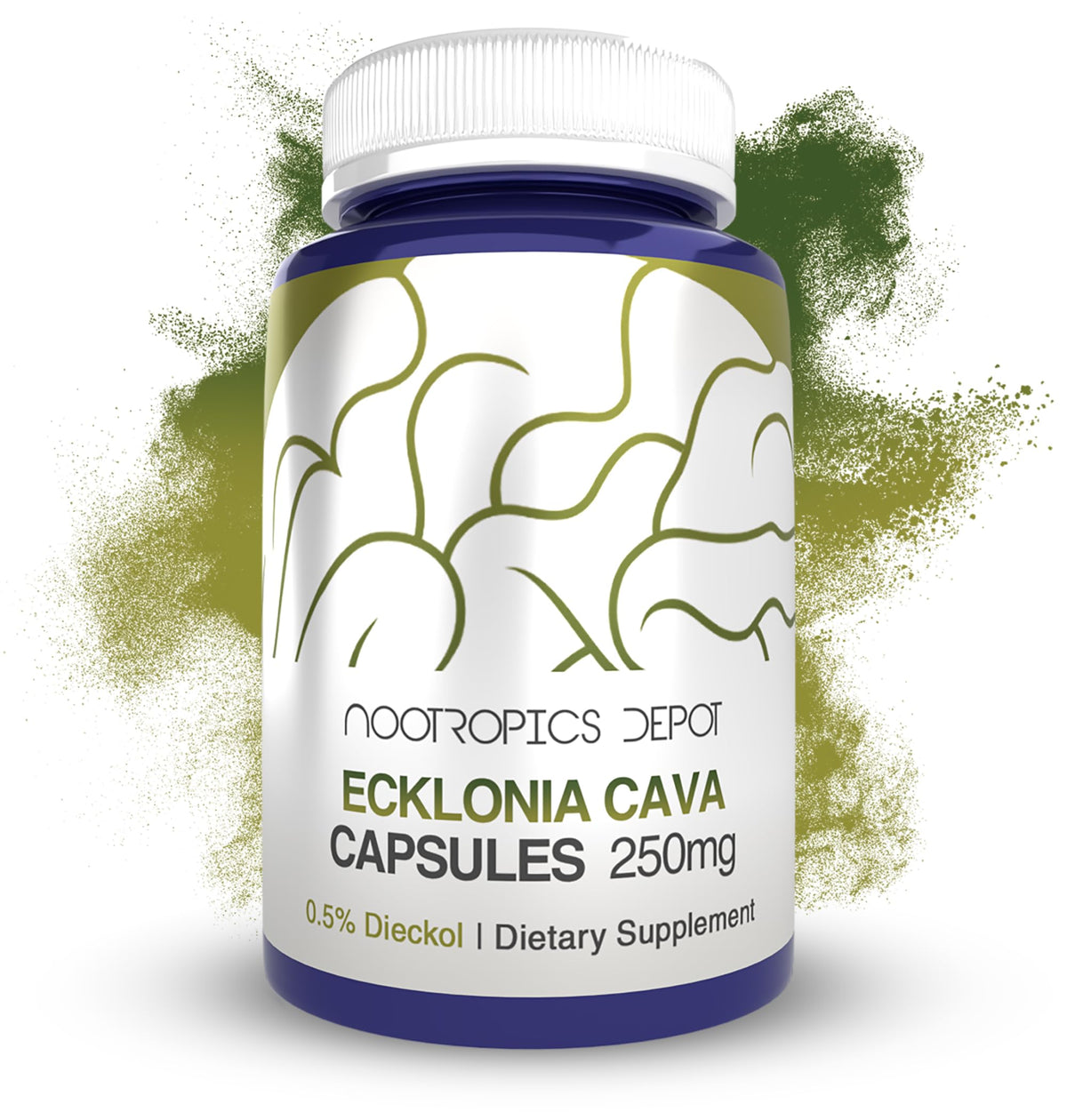 Nootropics Depot Ecklonia cava frente al envase, apoyo suave a la función metabólica.