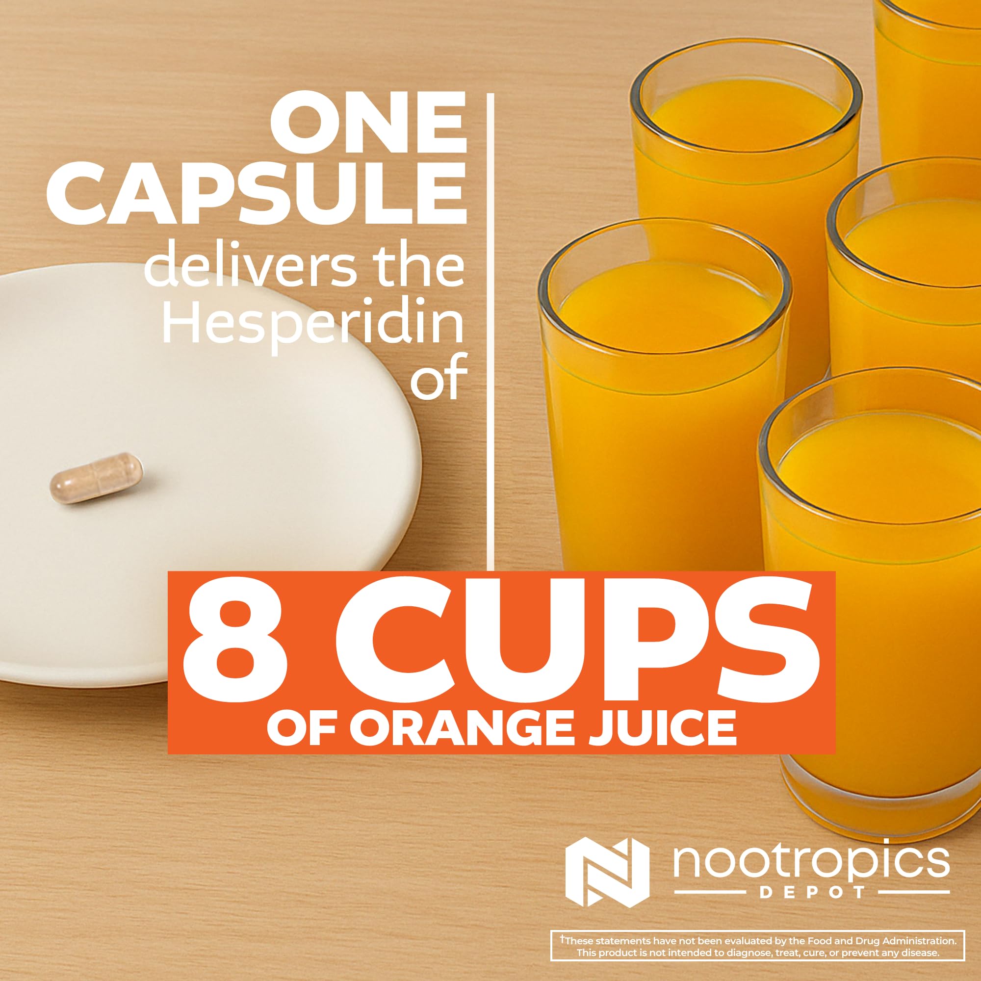 Nootropics Depot Hesperidina, caja cerrada, presentación estable para almacenamiento.