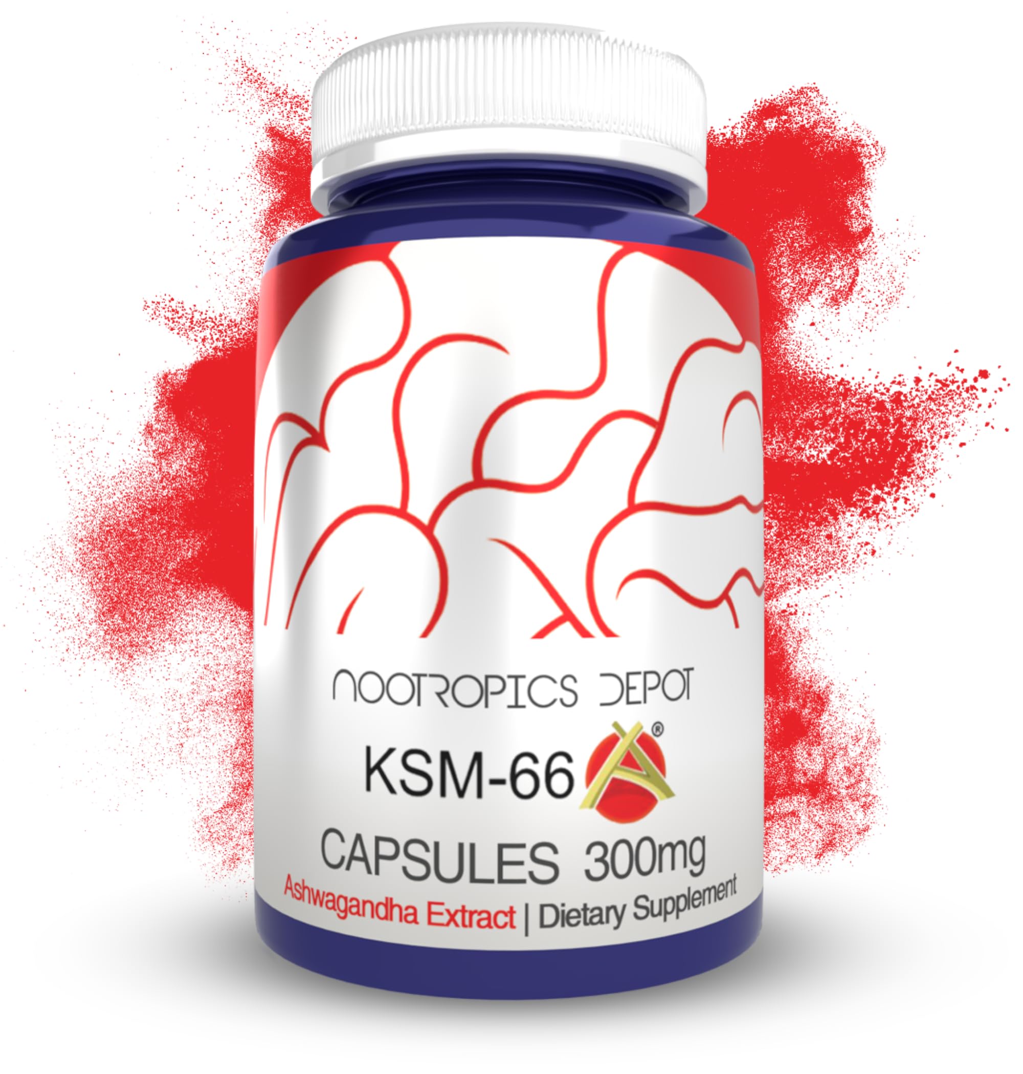 Nootropics Depot KSM-66 Ashwagandha: cápsulas 300 mg para relajación natural