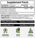 Nootropics Depot Magtein cápsulas etiqueta: control de pureza y calidad visible