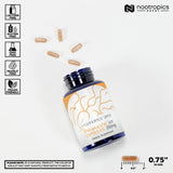 Primer plano de cápsulas de PrimaVie Shilajit, sensación de pureza y potencia sostenida.