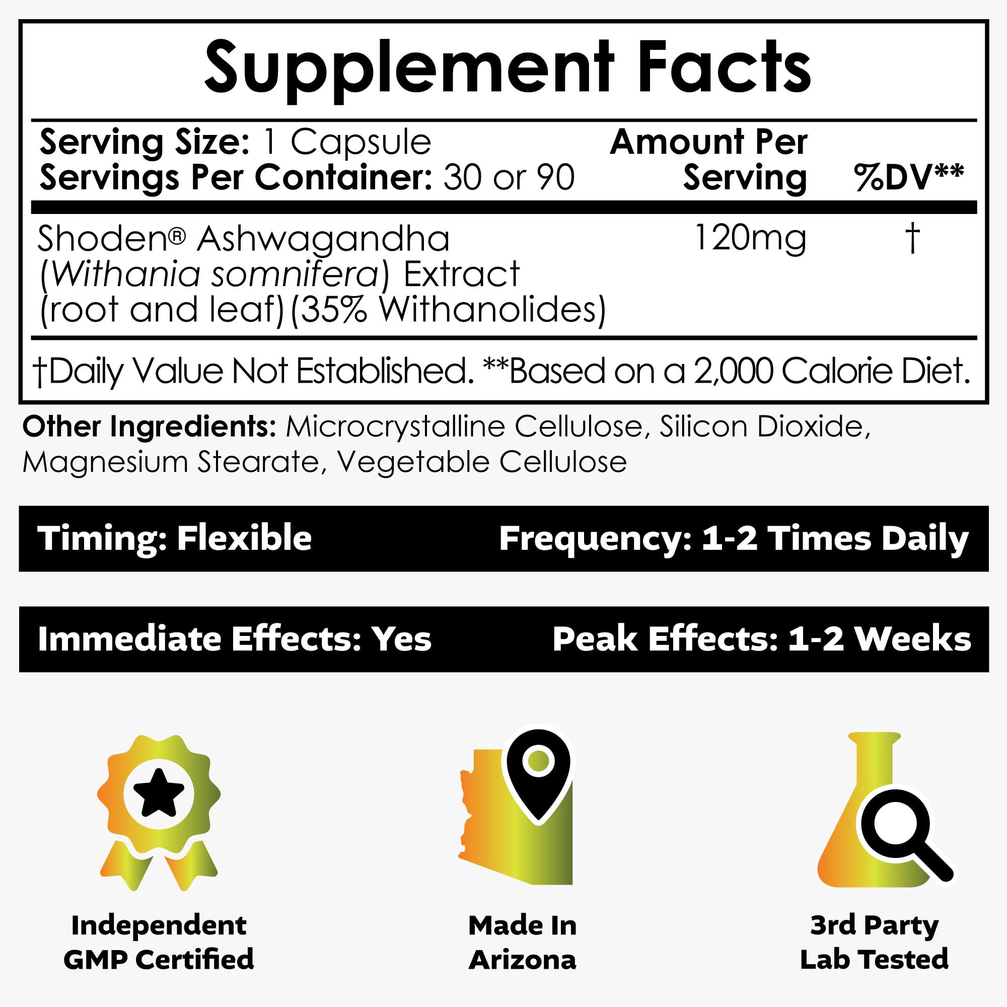 Nootropics Depot Shoden Ashwagandha, primer plano de cápsula para manejo del estrés