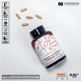 Nootropics Depot Tongkat Ali extract etiqueta visible, guía de uso útil.