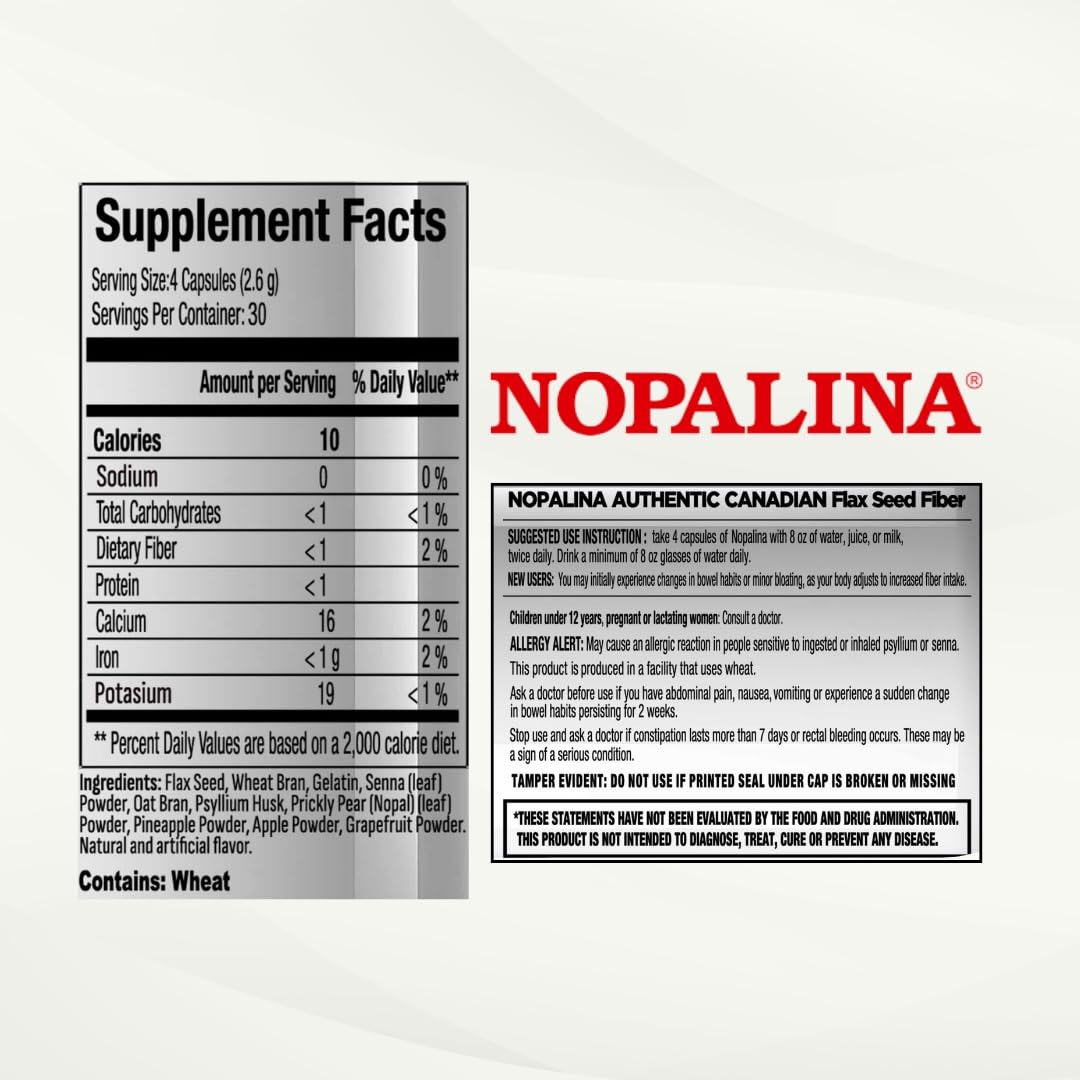 Nopalina mezcla fibras solubles e insolubles para una sensación de saciedad.