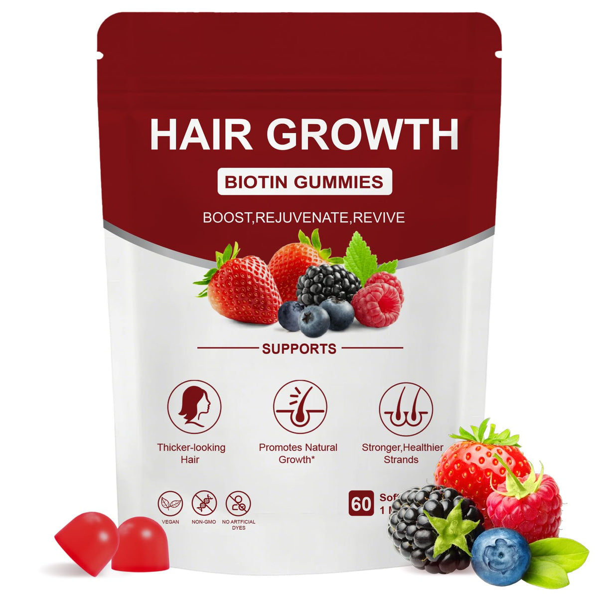 Norce Sactor Lumin gomitas frasco: dosis diaria conveniente para el cuidado del cabello.