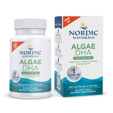 Nordic Naturals Alga DHA en botella, suplemento vegetal para apoyar cerebro y visión.