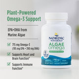 Nordic Naturals Algae Omega - etiqueta vegan: opción sostenible sin pescado.