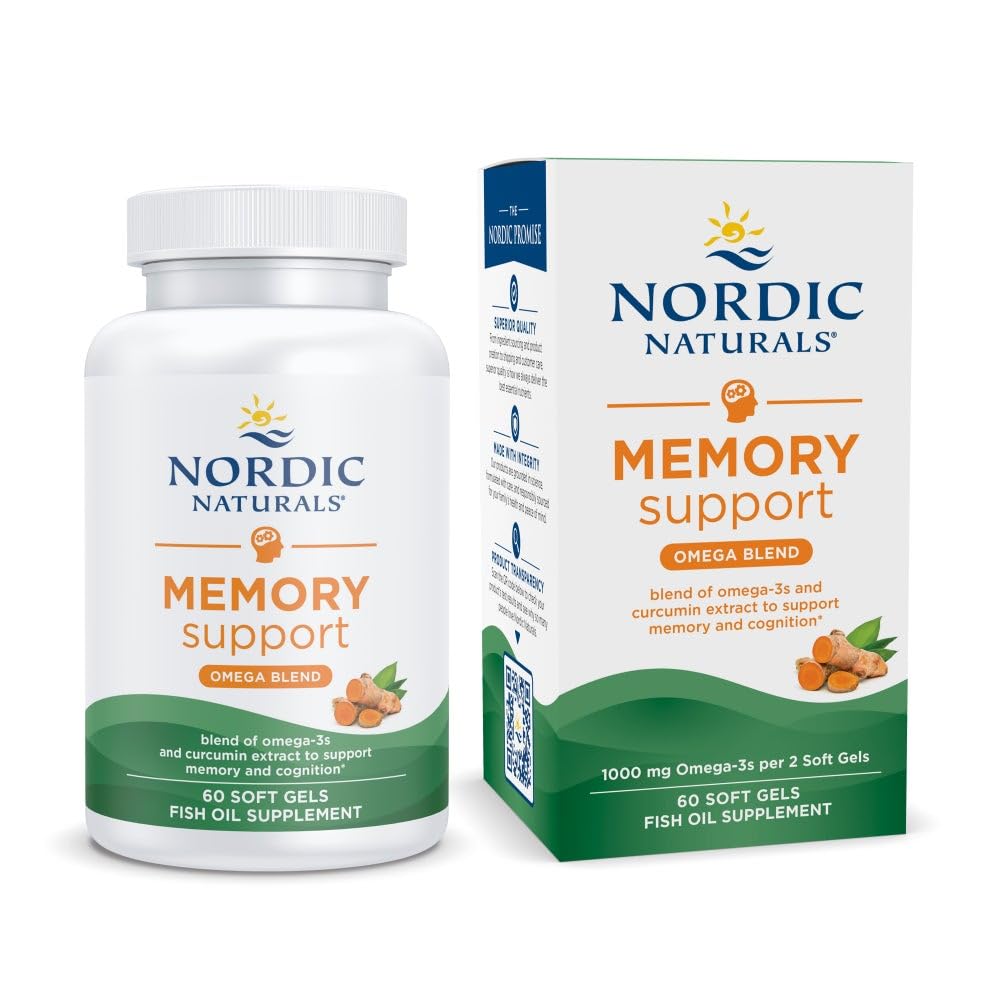 Nordic Naturals Apoyo Memoria con Curcumina, bote, claridad mental diaria