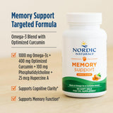 Nordic Naturals Apoyo Memoria Curcumina, etiqueta de ingredientes, contiene huperzina para enfoque