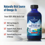 Nordic Naturals Arctic Cod Liver Oil Strawberry, etiqueta nutricional clara para elegir dosis