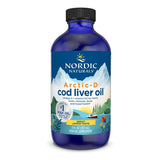 Nordic Naturals Arctic-D, botella de aceite de hígado de bacalao con limón para uso diario.