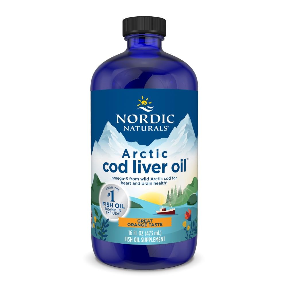Nordic Naturals Higado de Bacalao Arctico en botella naranja, dosis diaria.