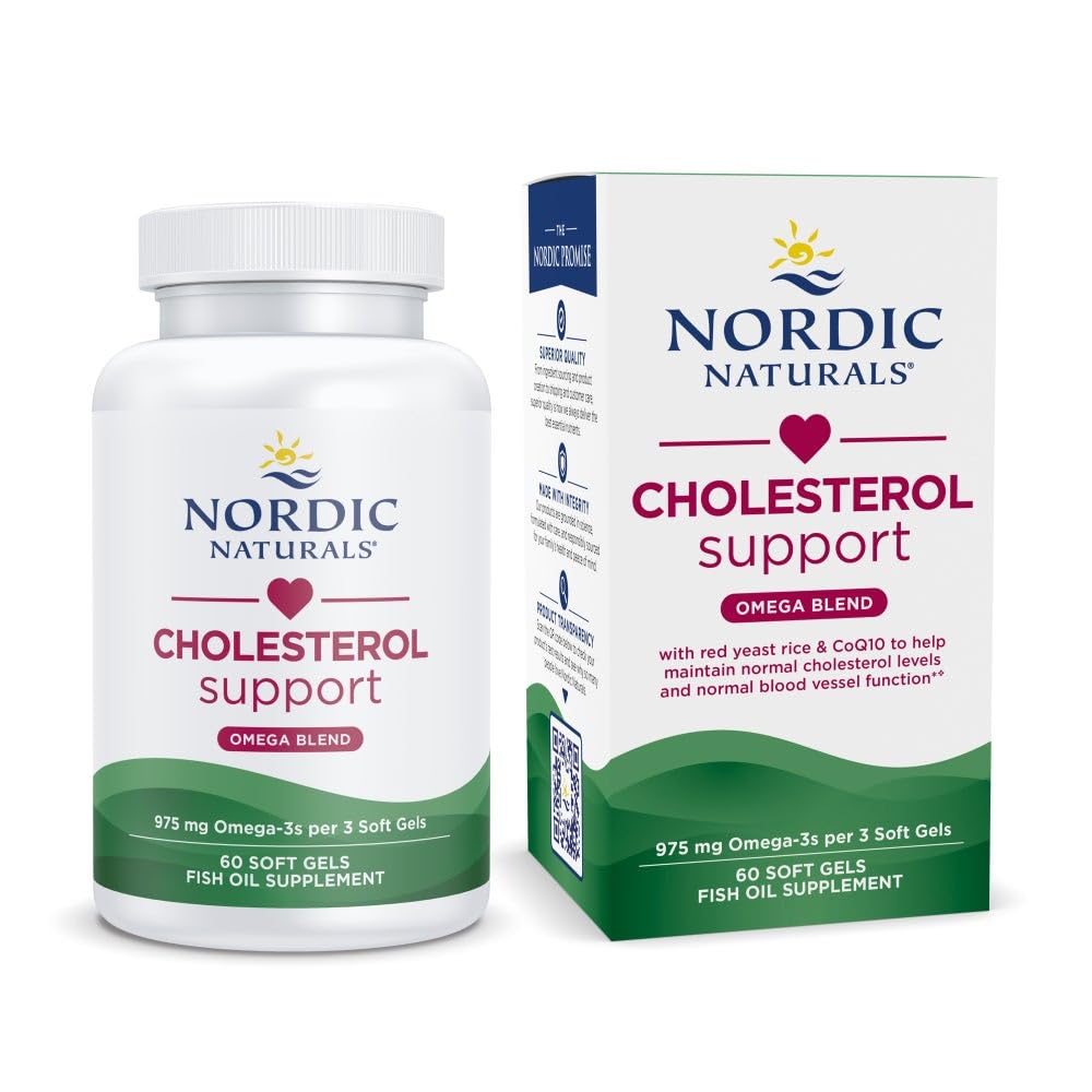 Nordic Naturals Apoyo de Colesterol, botella limón, cápsulas para apoyo diario.