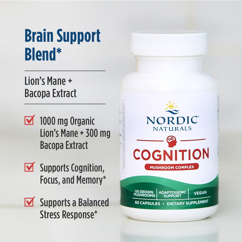 Bacopa extracto en Nordic Naturals Cognition para apoyo diario de la memoria.