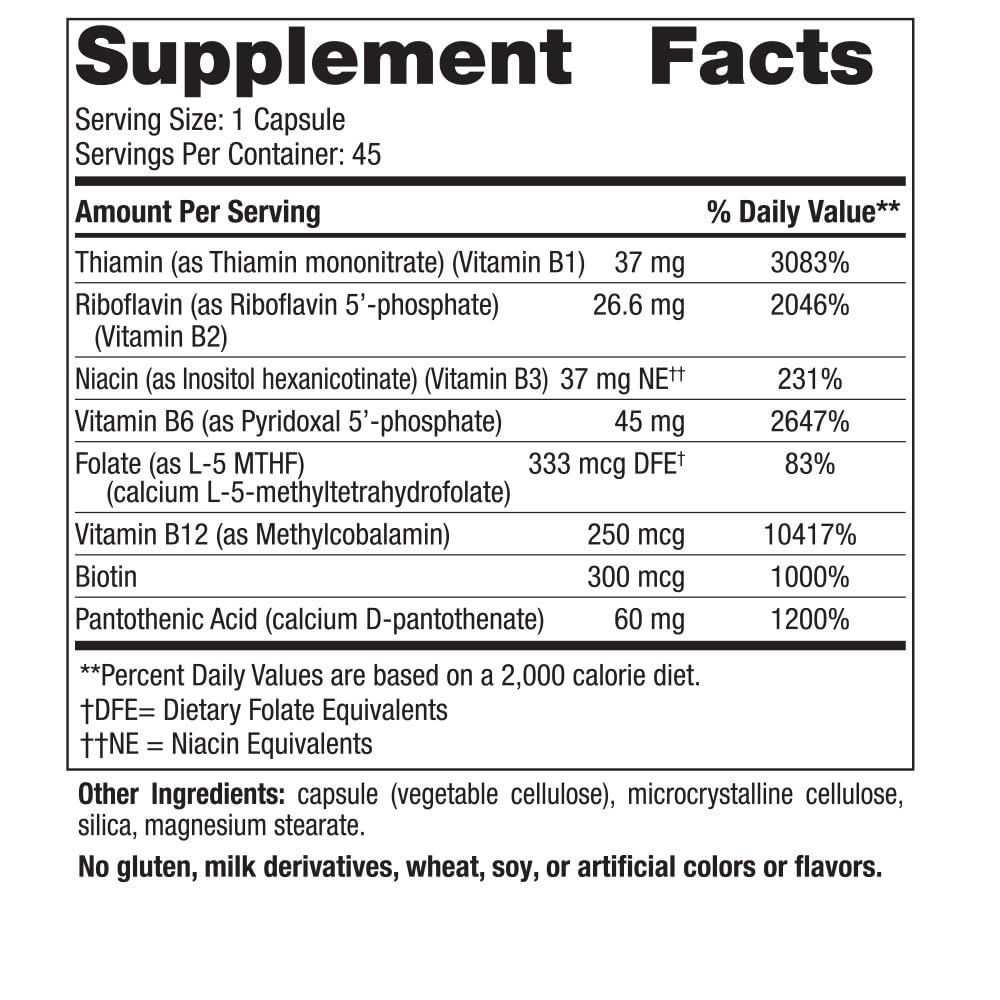 Etiqueta del producto Nordic Naturals Vitamina B, información clara y segura