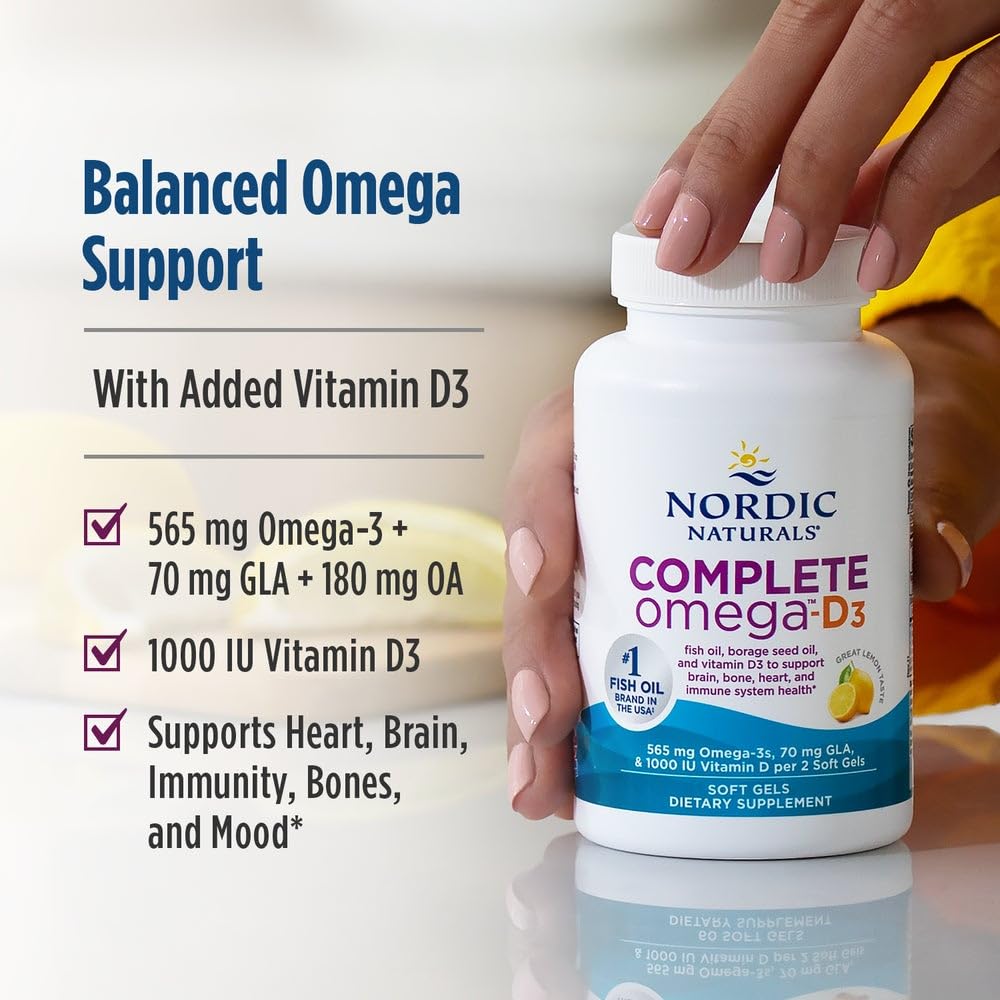 Detalle del sabor limón de Nordic Naturals Omega-D3 para consumo agradable.
