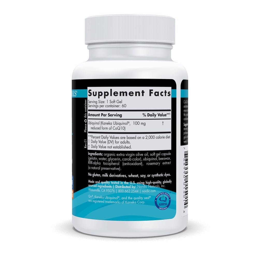 Botella de Nordic Naturals CoQ10 Ubiquinol Sport lista para entrenamiento