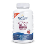 Gomitas Nordic Naturals D3 + K2 granada, empaque compacto para uso diario