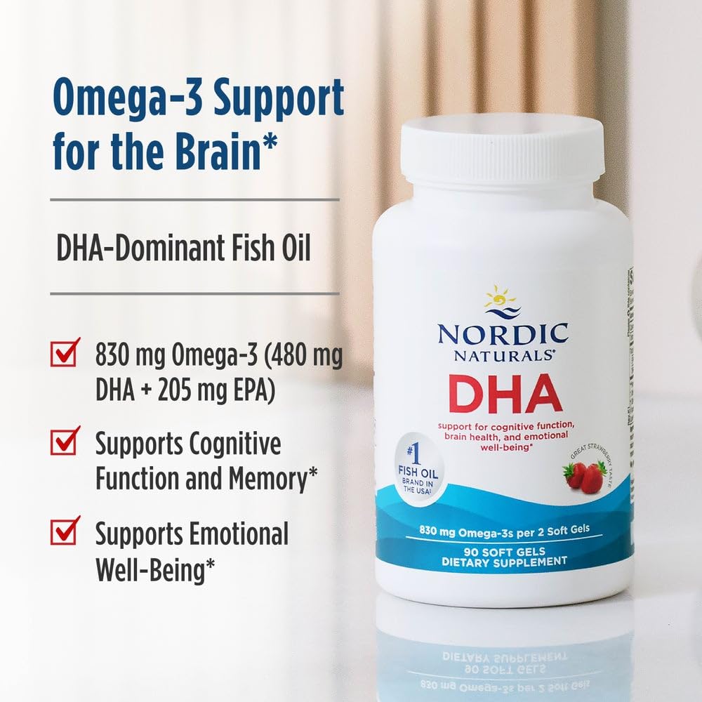 Nordic Naturals DHA fresa, cápsulas con mayor absorción gracias a la forma de triglicéridos.