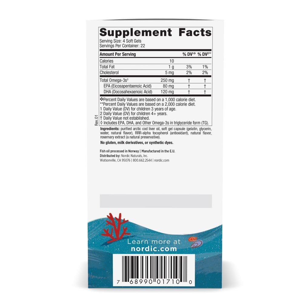 Envase de 90 gomitas Nordic Naturals, sabor fresa, aptas para niños