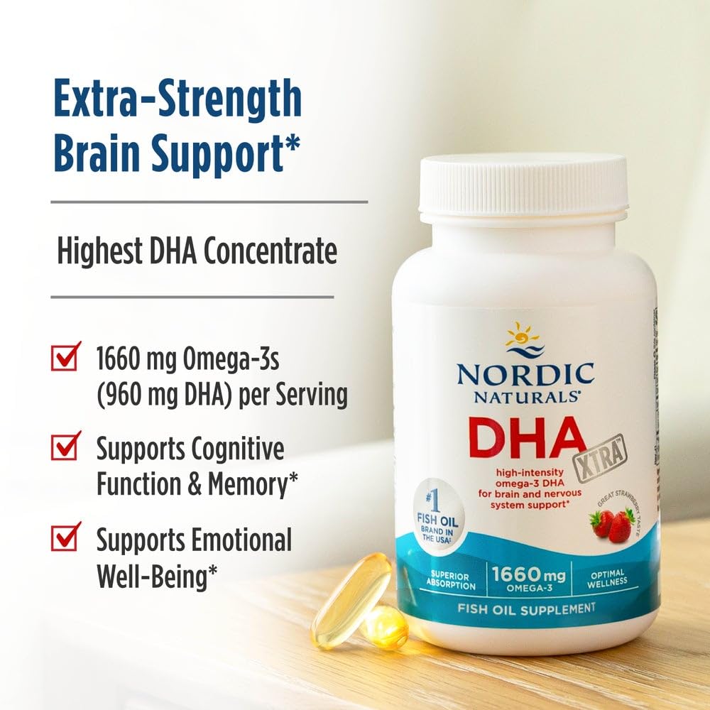 Nordic Naturals DHA Xtra sabor fresa sin regurgitación de pescado