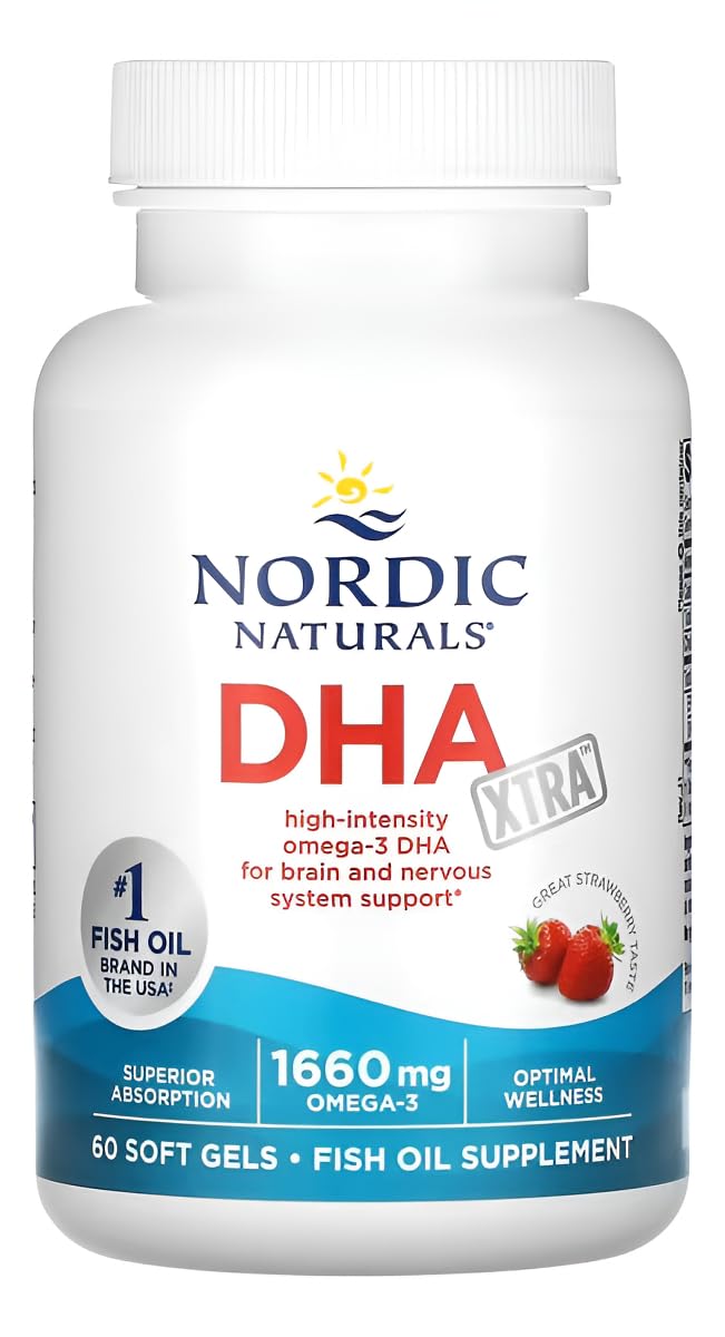 Nordic Naturals DHA Xtra: sabor fresa para una experiencia agradable.