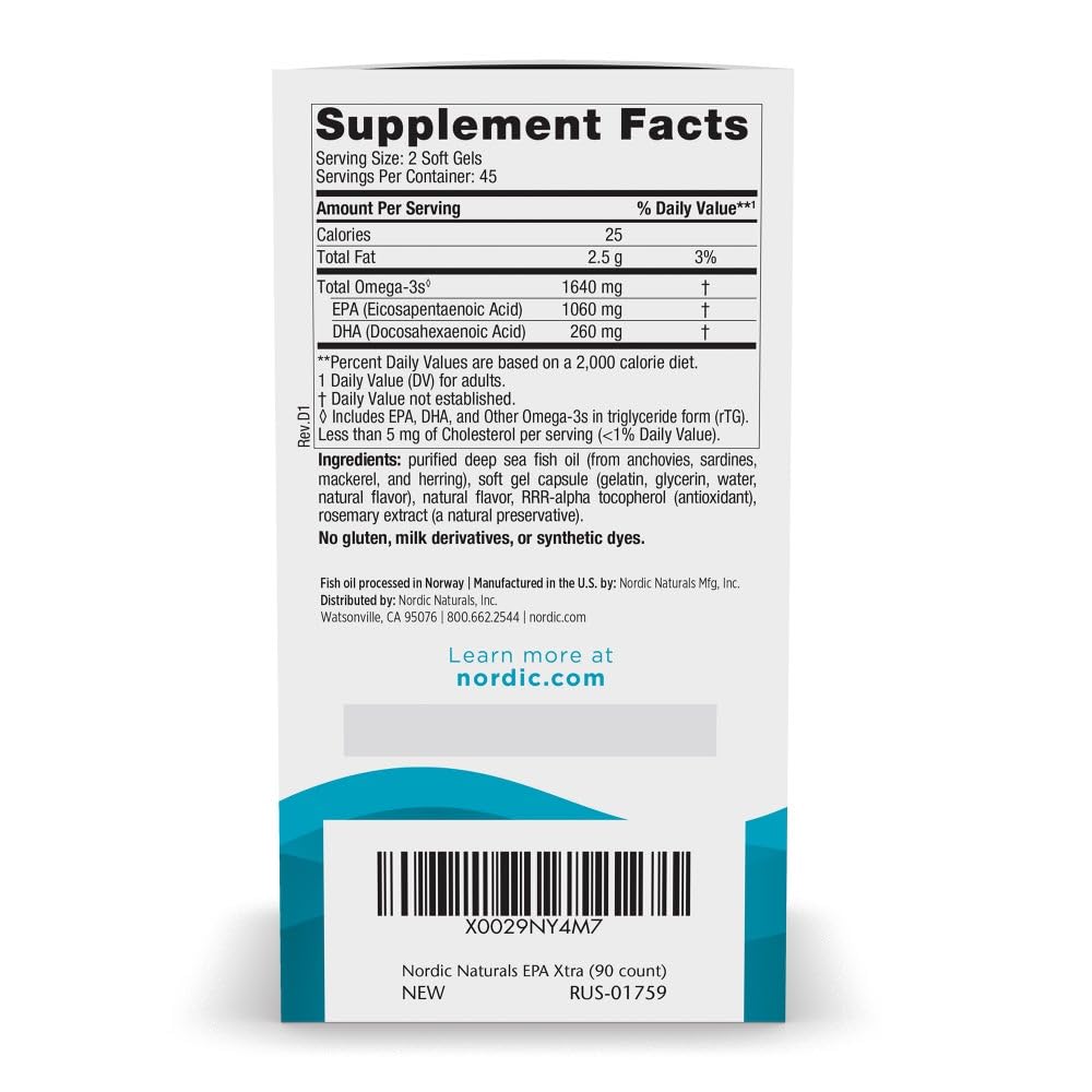 Cápsulas suaves Nordic Naturals EPA Xtra con sabor a limón.