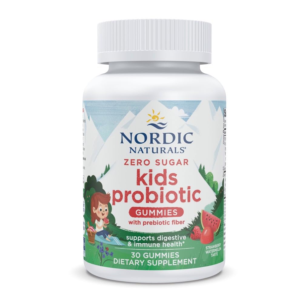 Nordic Naturals gominas probióticas para niños sin azúcar, apoyo digestivo diario