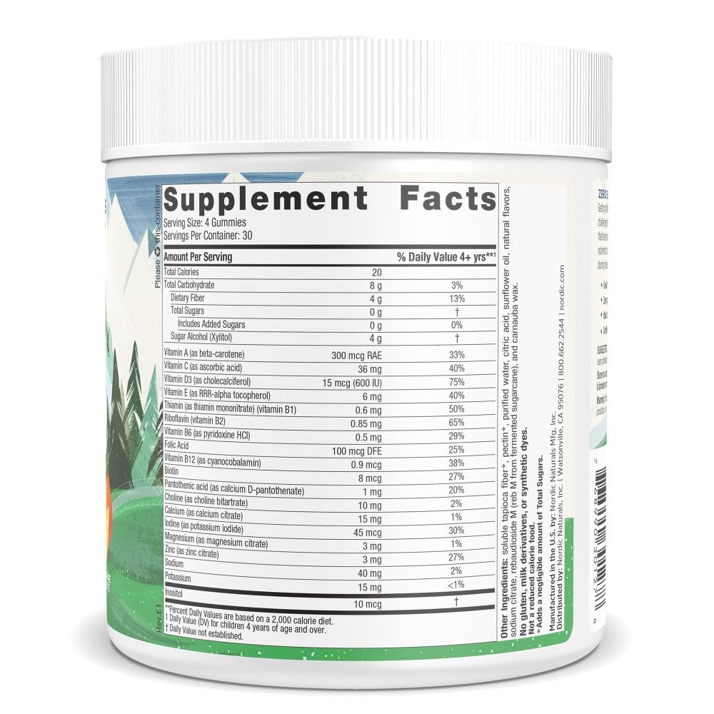 Gomitas sabor naranja-limón de Nordic Naturals para consumo diario.