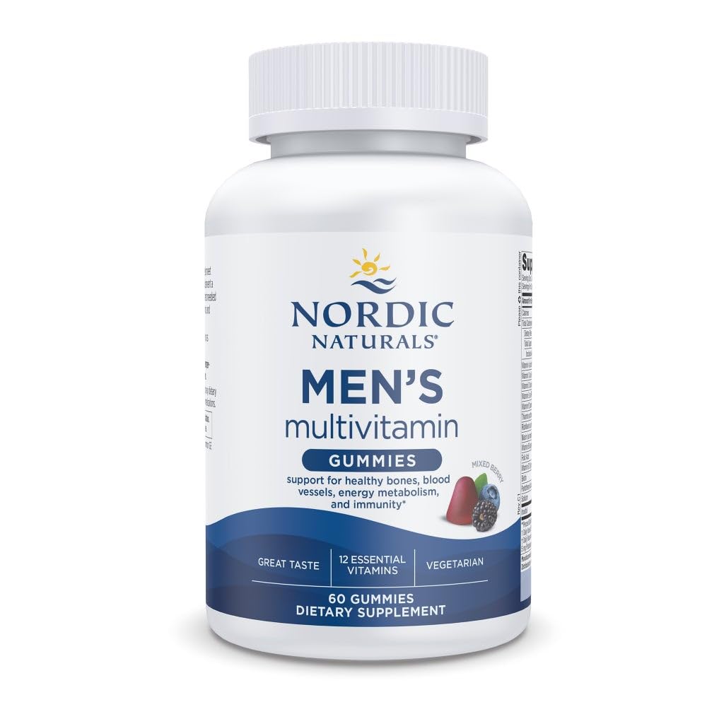 Gomitas Nordic Naturals para hombres, frambuesa, 60 piezas, energía diaria.