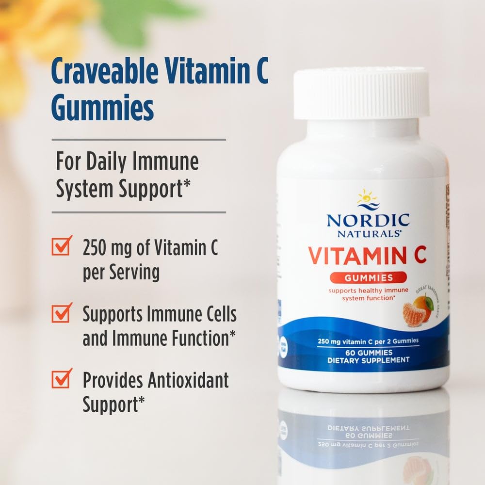 Gomitas Nordic Naturals Vitamina C textura suave, masticar sin esfuerzo