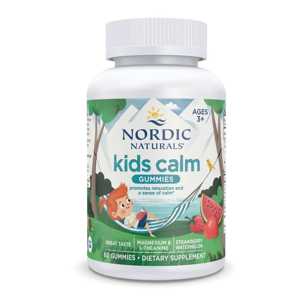 Nordic Naturals Kids Calm Gummies sabor fresa-sandia para relajacion diaria de los niños