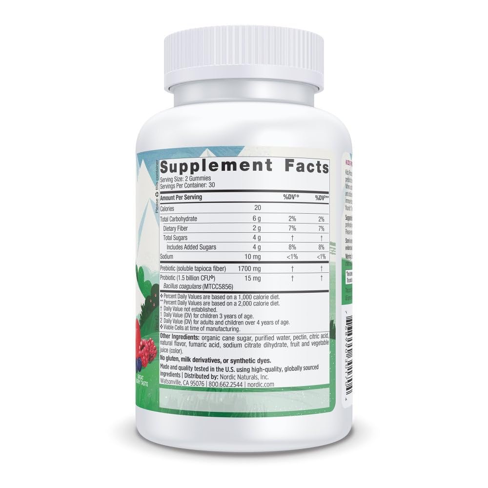 Nordic Naturals Kids Nordic Flora Gummies vegan-sin-ogm: opción ética y libre de alérgenos.