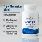 Nordic Naturals Magnesio Complejo, etiqueta nutricional clara y pureza certificada para veganos.
