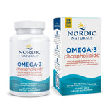 Nordic Naturals Omega-3 Fosfolípidos: botella frontal, apoyo a la salud cardíaca y cerebral.