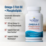 Cápsulas suaves y pequeñas de Nordic Naturals Omega-3 Fosfolípidos.