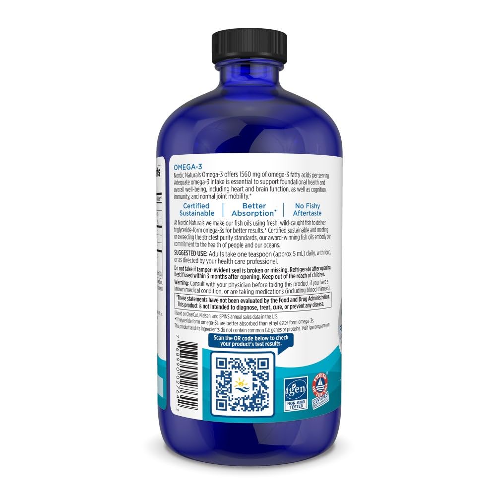 Frasco limpio y puro de Nordic Naturals Omega-3 limón