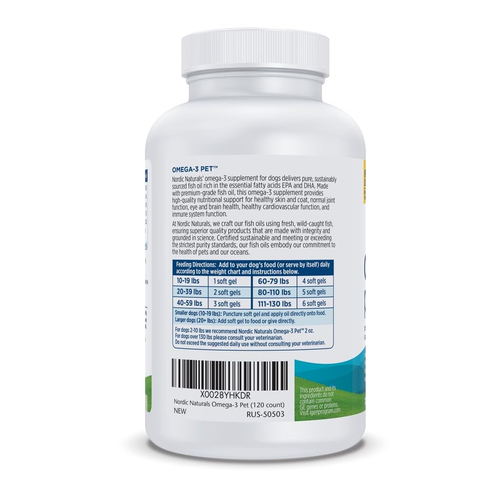 Nordic Naturals Omega-3 Pet: uso con comida para una ingesta conveniente.