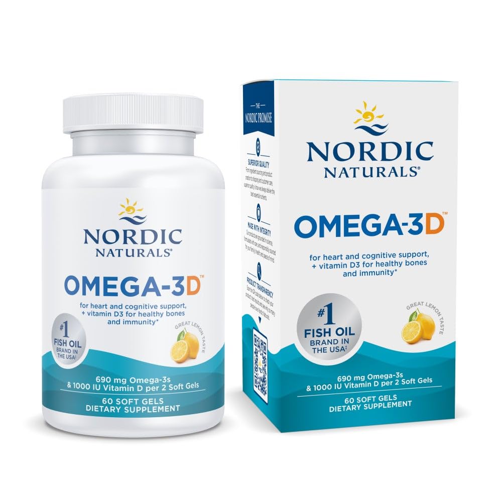 Nordic Naturals Omega-3D limon botella: favorece la salud general del corazón y el cerebro