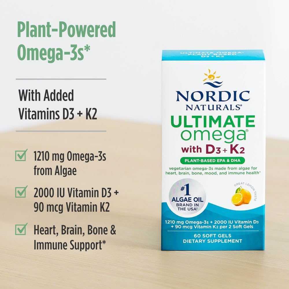 Nordic Naturals Omega basado en plantas cápsulas suaves para uso diario.