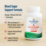 Nordic Naturals Omega Blood Sugar: sabor limón en cápsulas para apoyo al bienestar diario.