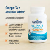 Etiqueta nutricional de Nordic Naturals Omega Curcumin, información clara y transparencia de ingredientes.