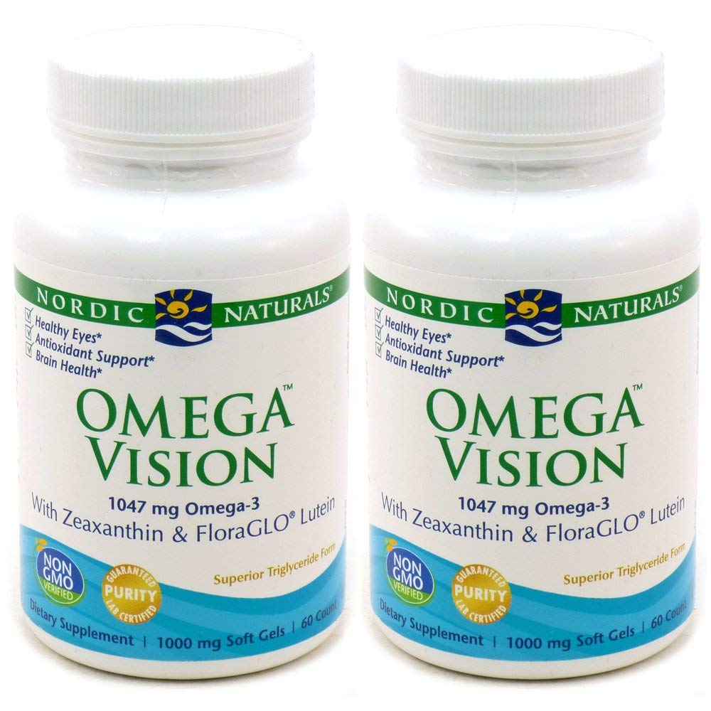 Nordic Naturals Omega Vision Limón, botella de gel suave, posible apoyo a la salud visual diaria.