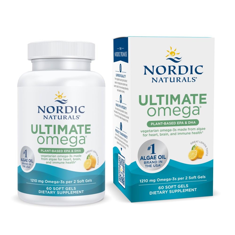 Nordic Naturals Planta Omega limón, botella con cápsulas suaves para uso diario vegano