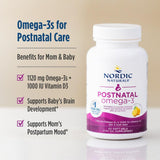 Nordic Naturals Postnatal Omega-3 sabor limón, etiqueta visible, fácil de tomar.