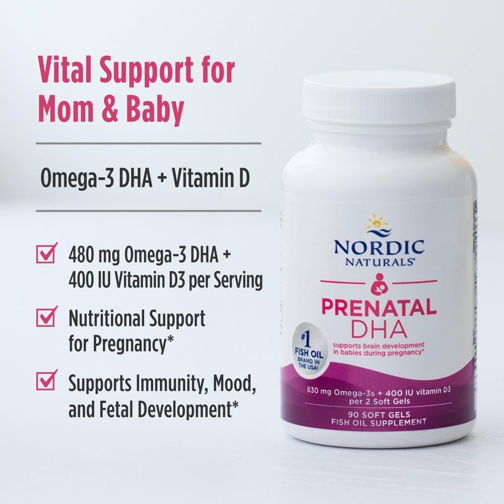 Nordic Naturals Prenatal DHA: cápsulas blandas para ingesta suave y estómagos sensibles.